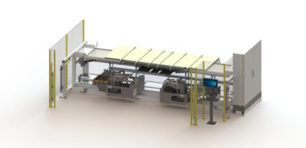 Machine for Applying Adhesive Sealant to Both Ends of 2 Crimping Frame Pieces