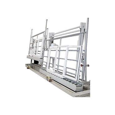 Assembly Station for All Vertical Work on Joinery, such as hardware installation on frames, door leaf hanging, glazing, and sealing
