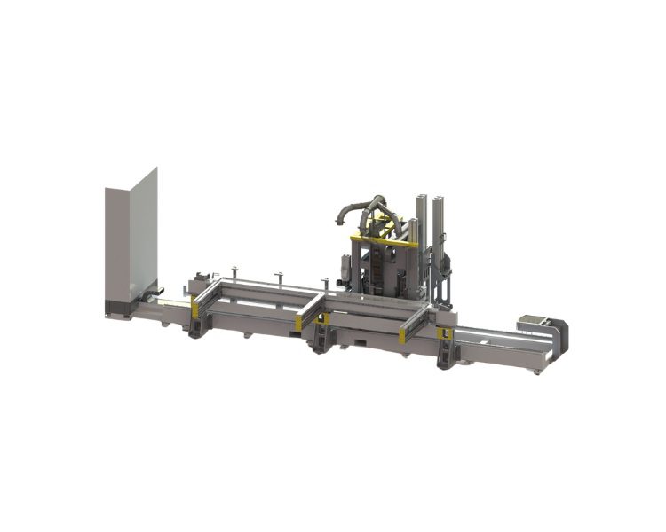 Entailleuse ficheuse 4 axes pour menuiserie aluminium, bois et PVC – UEP Entailleuse ficheuse 4 axes UEP pour profils aluminium, bois et PVC en menuiserie industrielle