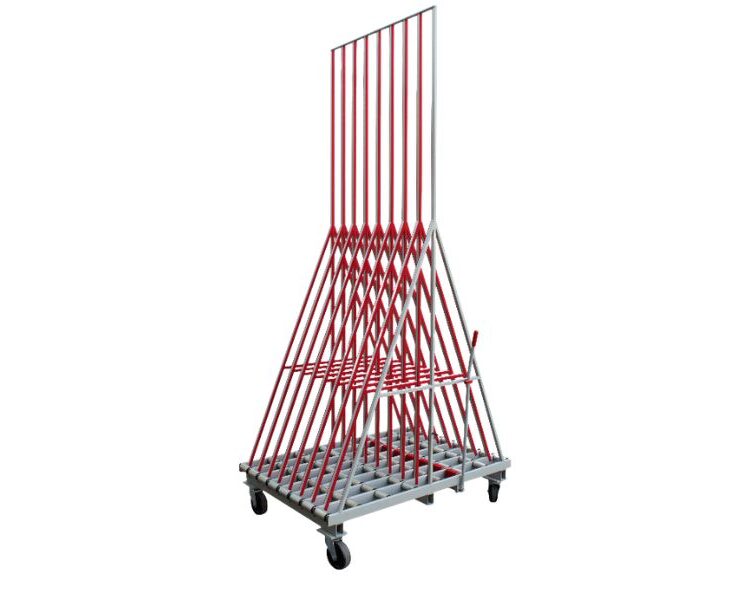 Chariot de stockage et de transport de cadres – RU‑RFH Chariot de stockage et de transport de cadres pour menuiserie industrielle – RU‑RFH