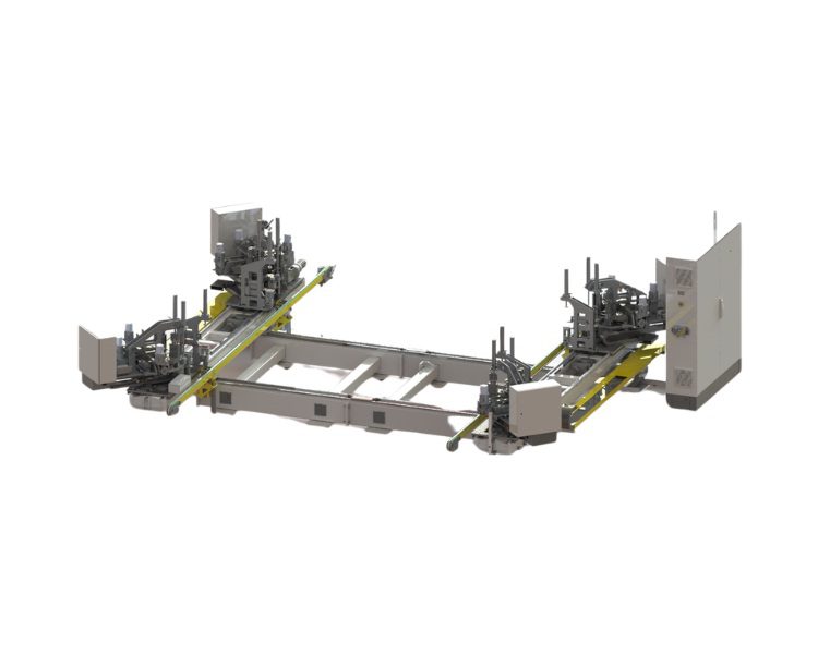 Sertisseuse 4 têtes AS4 pour l’assemblage automatique de cadres aluminium en menuiserie industrielle