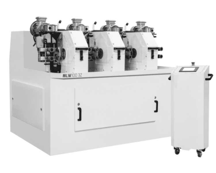 Machine de ponçage multi-têtes sous arrosage pour tubes Ø 8-114 mm - MLW100Z Machine MLW100Z multi-têtes sous arrosage pour le ponçage de tubes ronds et ovales de 8 à 114 mm de diamètre