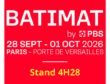 Stand H4-B028 Batimat 2026 à Paris présentant des machines de production pour la menuiserie industrielle et des postes de travail